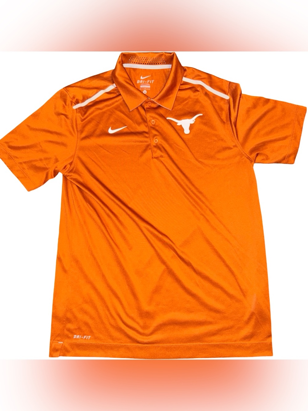 Nike Dri-FIT Texas Longhorns Polo Shirt Mens M Burnt Orange Short Sleeve